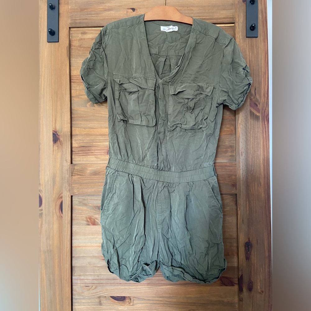 L.O.G.G. Olive Green Utility Romper Size 10